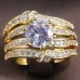 Ring Party Classic Silver Gold Copper Precious Statement Stylish 3pcs Zircon