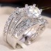 Ring Party Classic Silver Gold Copper Precious Statement Stylish 3pcs Zircon