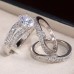 Ring Party Classic Silver Gold Copper Precious Statement Stylish 3pcs Zircon