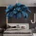 LED Pendant Light Chandelier Gorgeous Extra Large White Ostrich Feather Bouquet Pendant Light Romantic Mounted Lighting Fixture for Restaurant Bedroom