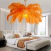 LED Pendant Light Chandelier Gorgeous Extra Large White Ostrich Feather Bouquet Pendant Light Romantic Mounted Lighting Fixture for Restaurant Bedroom