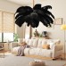 LED Pendant Light Chandelier Gorgeous Extra Large White Ostrich Feather Bouquet Pendant Light Romantic Mounted Lighting Fixture for Restaurant Bedroom