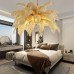 LED Pendant Light Chandelier Gorgeous Extra Large White Ostrich Feather Bouquet Pendant Light Romantic Mounted Lighting Fixture for Restaurant Bedroom