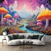 Fantasy Mushroom Land Hanging Tapestry Wall Art Trippy Large Tapestry Mural Decor Photograph Backdrop Blanket Curtain Home Bedroom Living Room Decoration