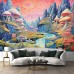 Fantasy Mushroom Land Hanging Tapestry Wall Art Trippy Large Tapestry Mural Decor Photograph Backdrop Blanket Curtain Home Bedroom Living Room Decoration