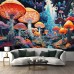 Fantasy Mushroom Land Hanging Tapestry Wall Art Trippy Large Tapestry Mural Decor Photograph Backdrop Blanket Curtain Home Bedroom Living Room Decoration