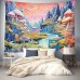 Fantasy Mushroom Land Hanging Tapestry Wall Art Trippy Large Tapestry Mural Decor Photograph Backdrop Blanket Curtain Home Bedroom Living Room Decoration