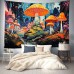 Fantasy Mushroom Land Hanging Tapestry Wall Art Trippy Large Tapestry Mural Decor Photograph Backdrop Blanket Curtain Home Bedroom Living Room Decoration