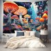 Fantasy Mushroom Land Hanging Tapestry Wall Art Trippy Large Tapestry Mural Decor Photograph Backdrop Blanket Curtain Home Bedroom Living Room Decoration