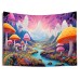 Fantasy Mushroom Land Hanging Tapestry Wall Art Trippy Large Tapestry Mural Decor Photograph Backdrop Blanket Curtain Home Bedroom Living Room Decoration