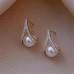 Women's Pearl Stud Earrings Fine Jewelry Classic Precious Stylish Romantic Earrings Jewelry Silver For Gift Festival 1 Pair