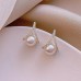 Women's Pearl Stud Earrings Fine Jewelry Classic Precious Stylish Romantic Earrings Jewelry Silver For Gift Festival 1 Pair