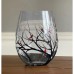 Four Seasons Tree Wine Glasses - Hand Painted Art, Spring Summer Autumn Winter Painted Wine Glasses, Seasonal Tree Art Design Colored Glasses