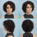 Ombre Short Curly Human Hair Wigs For Black Women Short Curly Wigs Human Hair Highlighted Piano Color Side Part Wigs For Older Women