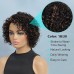 Ombre Short Curly Human Hair Wigs For Black Women Short Curly Wigs Human Hair Highlighted Piano Color Side Part Wigs For Older Women