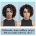 Ombre Short Curly Human Hair Wigs For Black Women Short Curly Wigs Human Hair Highlighted Piano Color Side Part Wigs For Older Women