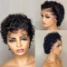 Ombre Short Curly Human Hair Wigs For Black Women Short Curly Wigs Human Hair Highlighted Piano Color Side Part Wigs For Older Women