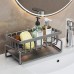 Sink Caddy, Sponge Drain Rack With Dishcloth Holder, Stainless Steel Sink Storage Rack for Sponge Dish Soap Dishcloth Brushes Rags