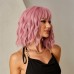 Pink BOB Wigs Short Natural Wave Hair Synthetic Wig For Women Party Daily High Density Heat Resistant Christmas Party Wigs