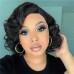 Synthetic Wig Curly Asymmetrical Wig Short Black Synthetic Hair Women's Fashionable Design Soft Natural Black