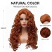 Long Fox Red Hair Curly Wavy Full Head Halloween Wigs for Women Cosplay Costume Party Hairpiece