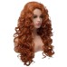 Long Fox Red Hair Curly Wavy Full Head Halloween Wigs for Women Cosplay Costume Party Hairpiece