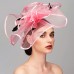 Elegant & Luxurious Feather Linen Rayon Kentucky Derby Hat Fascinators Headpiece with Feather Floral Flower 1PC Melbourne Cup Wedding Horse Race Ladies Day Headpiece