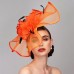 Elegant & Luxurious Feather Linen Rayon Kentucky Derby Hat Fascinators Headpiece with Feather Floral Flower 1PC Melbourne Cup Wedding Horse Race Ladies Day Headpiece