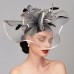 Elegant & Luxurious Feather Linen Rayon Kentucky Derby Hat Fascinators Headpiece with Feather Floral Flower 1PC Melbourne Cup Wedding Horse Race Ladies Day Headpiece