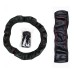 3 Pcs Car Universal Steering Wheel Cover Anti-SlipEmbossing Leather Auto Steering Wheel Cover