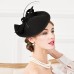 Fascinators Hats Headpiece Wool Saucer Hat Wedding Horse Race Ladies Day Cocktail Elegant With Headpiece Headwear