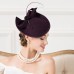 Fascinators Hats Headpiece Wool Saucer Hat Wedding Horse Race Ladies Day Cocktail Elegant With Headpiece Headwear