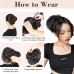 Tousled Updo Messy Hair BunClip in Hair Chignon with Side Comb Natural Adjustable Versatile Synthetic Hair Scrunchies for Women Girls