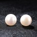 Women's White Freshwater Pearl Stud Earrings Fine Jewelry Classic Precious Stylish Simple S925 Sterling Silver Earrings Jewelry White For Wedding Engagement 1 Pair