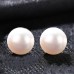 Women's White Freshwater Pearl Stud Earrings Fine Jewelry Classic Precious Stylish Simple S925 Sterling Silver Earrings Jewelry White For Wedding Engagement 1 Pair