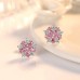 Women's Stud Earrings Hoop Earrings Earrings Retro Flower Shape Vintage Stylish Simple Luxury Sweet S925 Sterling Silver Earrings Jewelry Rosy Pink / White For Party Street Daily Holiday Festival 1