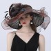 Hats Headwear Tulle Organza Bucket Hat Straw Hat Sun Hat Wedding Outdoor Horse Race Ladies Day Melbourne Cup Fashion Vintage Style With Bowknot Flower Headpiece Headwear