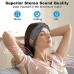 Women's Bluetooth Headband HD Speakers Bluetooth 5.0 Wireless Headband Headphones Stylish Grey Headband with Knotted/Twisted Design for Yoga Workout Running Sports Gifts