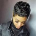 Short Hair Wigs Pixie Cut Straight Short Bob Wig for Black Women 100% Brazilian Virgin Human Hair Non Lace Full Machine Made 6 inch Natural Black Color Pixie Wig