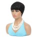 Short Hair Wigs Pixie Cut Straight Short Bob Wig for Black Women 100% Brazilian Virgin Human Hair Non Lace Full Machine Made 6 inch Natural Black Color Pixie Wig