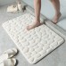 Cobblestone Embossed Bathroom Bath Mat, Memory Foam Pad, Washable Bath Rugs, Rapid Water Absorbent, Non-Slip, Washable, Thick, Soft And Comfortable Carpet For Shower Room