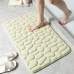 Cobblestone Embossed Bathroom Bath Mat, Memory Foam Pad, Washable Bath Rugs, Rapid Water Absorbent, Non-Slip, Washable, Thick, Soft And Comfortable Carpet For Shower Room