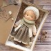 Cotton Body Waldorf Doll Doll Artist Handmade Mini Dress-Up Doll Diy Halloween Gift Box Packaging Blessing(excluding small animal accessories)