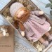 Cotton Body Waldorf Doll Doll Artist Handmade Mini Dress-Up Doll Diy Halloween Gift Box Packaging Blessing(excluding small animal accessories)