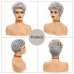 Gray Short Pixie Cut Wig for Black Women - Short Curly Style with Bangs and Natural Texture Daily Use and DIY Fun Grey Synthetic Layered Short Curly Pixie Cut Wigs