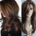 Brown Wigs for Women Long Cosplay Party Charming Wigs for Women Mixed Wigs - Black Brown