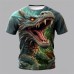 Boys 3D Dinosaur Tee Shirt Short Sleeve 3D Print Summer Spring Active Sports Fashion Polyester Kids 3-12 Years Outdoor Casual Daily Regular Fit