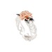 14k Rose Gold Flower Ring European and American Vintage Plated 925 Silver Split Engagement Ring