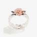 14k Rose Gold Flower Ring European and American Vintage Plated 925 Silver Split Engagement Ring