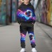 Boys 3D Football Hoodie & Pants Set Long Sleeve 3D Printing Fall Winter Active Fashion Cool Polyester Kids 3-12 Years Outdoor Street Vacation Regular Fit